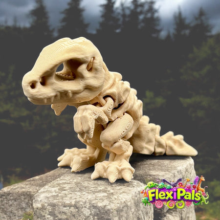Fossil T-Rex – 3D Printed Articulating Mini Figures – Flexible Poseable Collectible Toys – Customizable FlexiPal Minis for Display, Play, or Desk Decor – Creative Fidget Toys for Kids and Collectors