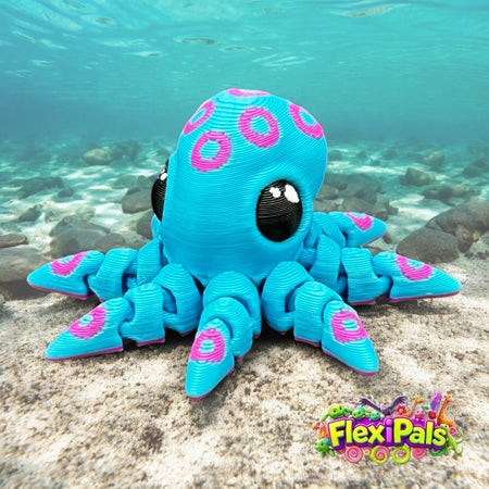 Octopus – 3D Printed Articulating Mini Figures – Flexible Poseable Collectible Toys – Customizable FlexiPal Minis for Display, Play, or Desk Decor – Creative Fidget Toys for Kids and Collectors - FlexiPals