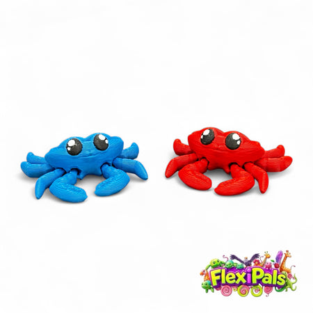 Crab - 3D Printed Articulating Mini Figures – Flexible Poseable Collectible Toys – Customizable FlexiPal Minis for Display, Play, or Desk Decor – Creative Fidget Toys for Kids and Collectors - FlexiPals