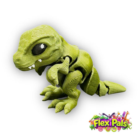 T-Rex - 3D Printed Articulating Mini Figures – Flexible Poseable Collectible Toys – Customizable FlexiPal Minis for Display, Play, or Desk Decor – Creative Fidget Toys for Kids and Collectors - FlexiPals