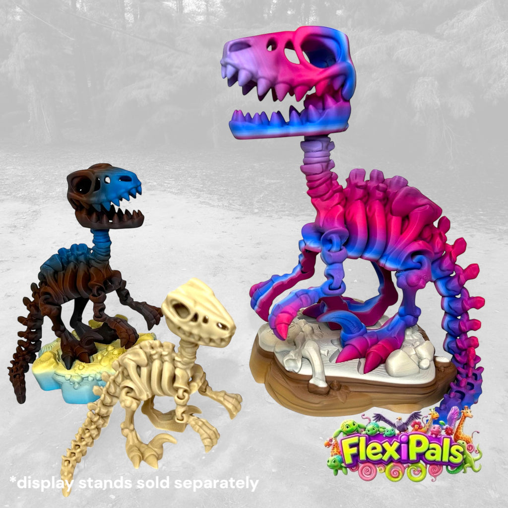 Flexi Skeleton Raptor | 3D Printed Articulating Dinosaur Toy | Dinosaur Gift | Fidget Toy | Desk Toy | Sensory Toy | Raptor Toy | Flexi Factory