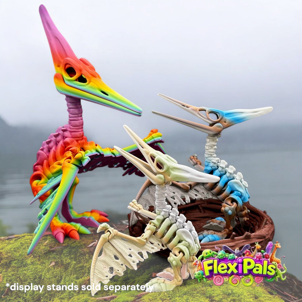Flexi Skeleton Pteranodon | 3D Printed Articulating Dinosaur Toy | Dinosaur Gift | Fidget Toy | Desk Toy | Sensory Toy | Pteranodon Toy | Flexi Factory | Fossil Museum Toys