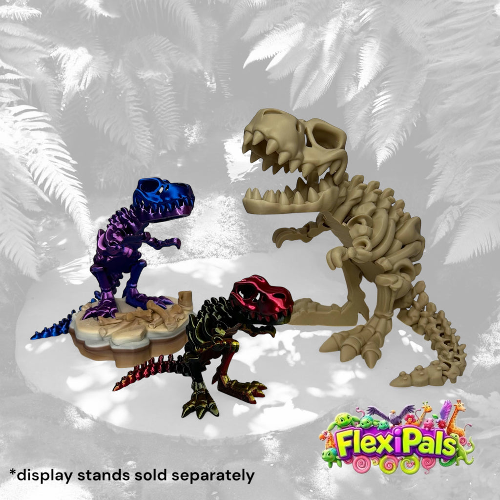 Flexi Skeleton T-Rex | 3D Printed Articulating Dinosaur Toy | Dinosaur Gift | Fidget Toy | Desk Toy | Sensory Toy | TRex Toy | Flexi Factory