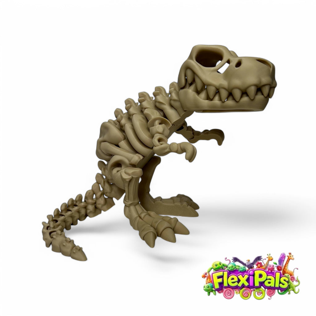 Flexi Skeleton T-Rex | 3D Printed Articulating Dinosaur Toy | Dinosaur Gift | Fidget Toy | Desk Toy | Sensory Toy | TRex Toy | Flexi Factory