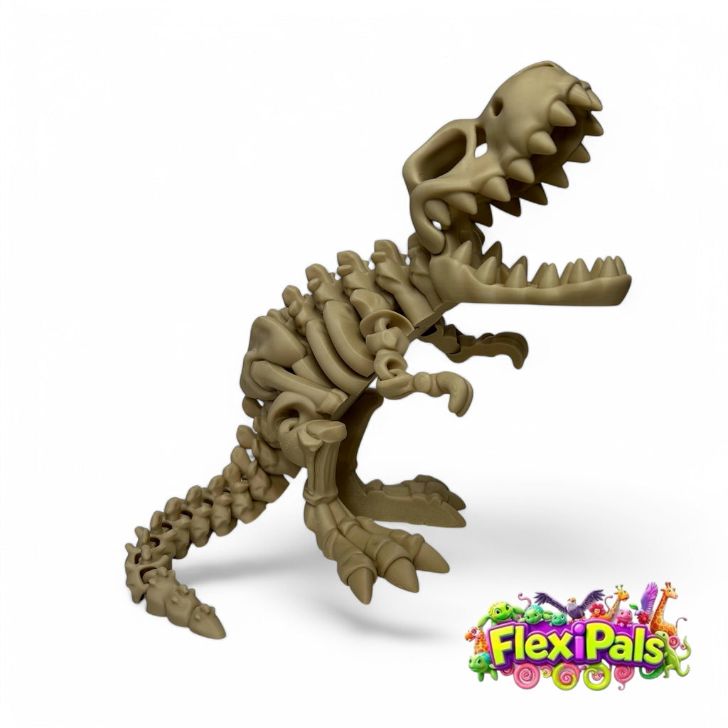 Flexi Skeleton T-Rex | 3D Printed Articulating Dinosaur Toy | Dinosaur Gift | Fidget Toy | Desk Toy | Sensory Toy | TRex Toy | Flexi Factory