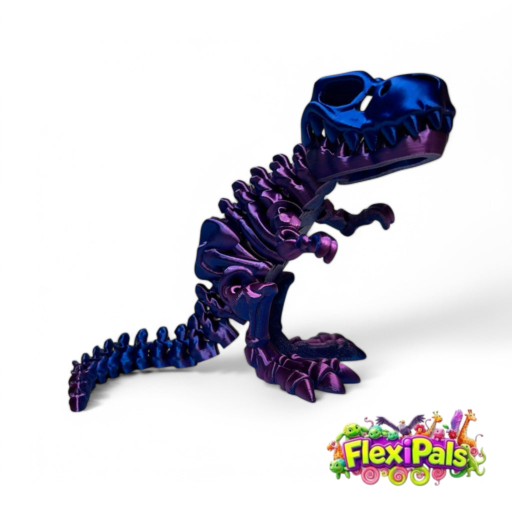 Flexi Skeleton T-Rex | 3D Printed Articulating Dinosaur Toy | Dinosaur Gift | Fidget Toy | Desk Toy | Sensory Toy | TRex Toy | Flexi Factory