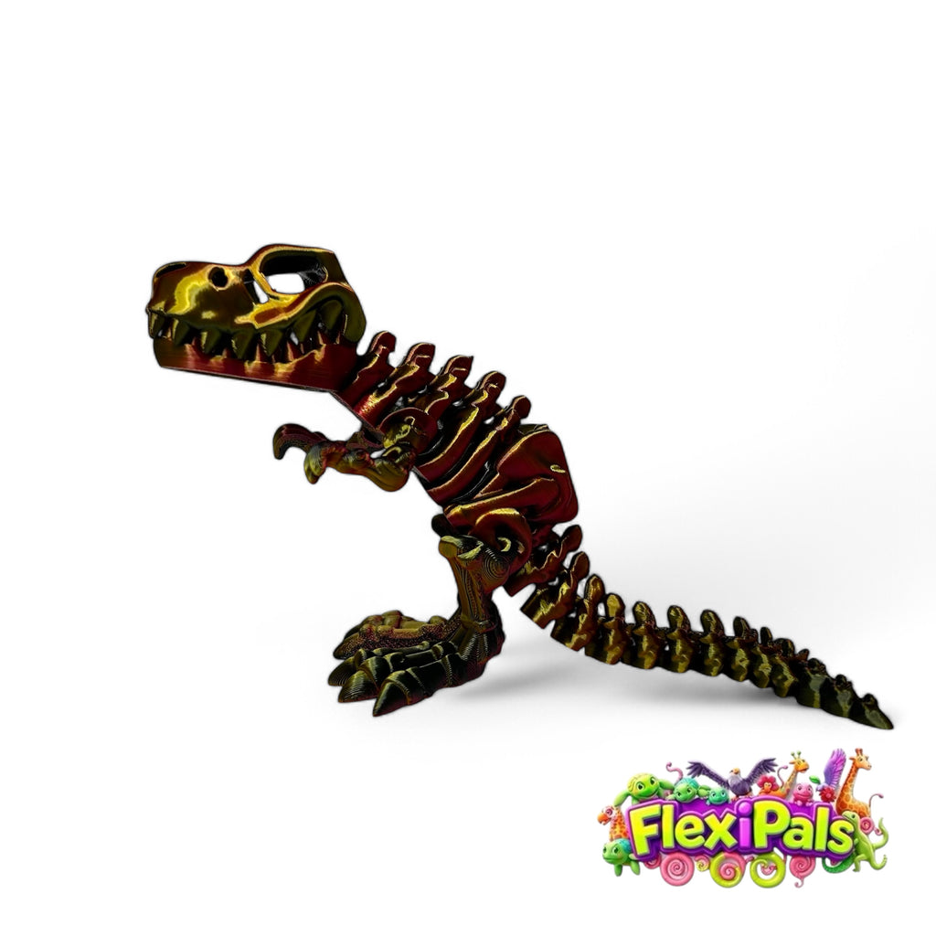 Flexi Skeleton T-Rex | 3D Printed Articulating Dinosaur Toy | Dinosaur Gift | Fidget Toy | Desk Toy | Sensory Toy | TRex Toy | Flexi Factory