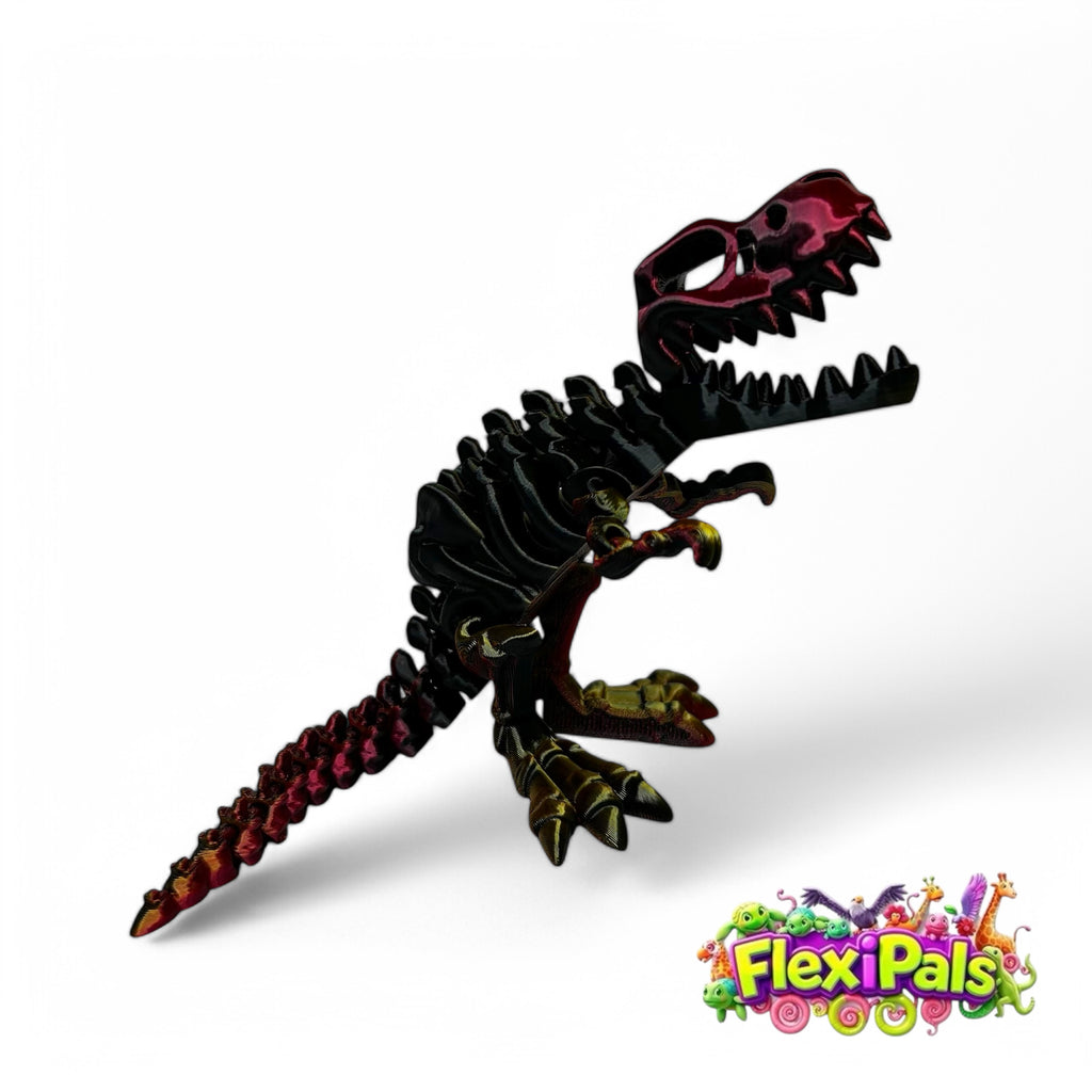 Flexi Skeleton T-Rex | 3D Printed Articulating Dinosaur Toy | Dinosaur Gift | Fidget Toy | Desk Toy | Sensory Toy | TRex Toy | Flexi Factory