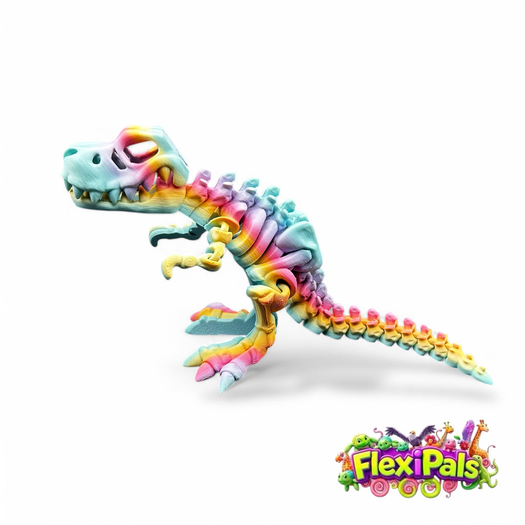 Flexi Skeleton T-Rex | 3D Printed Articulating Dinosaur Toy | Dinosaur Gift | Fidget Toy | Desk Toy | Sensory Toy | TRex Toy | Flexi Factory