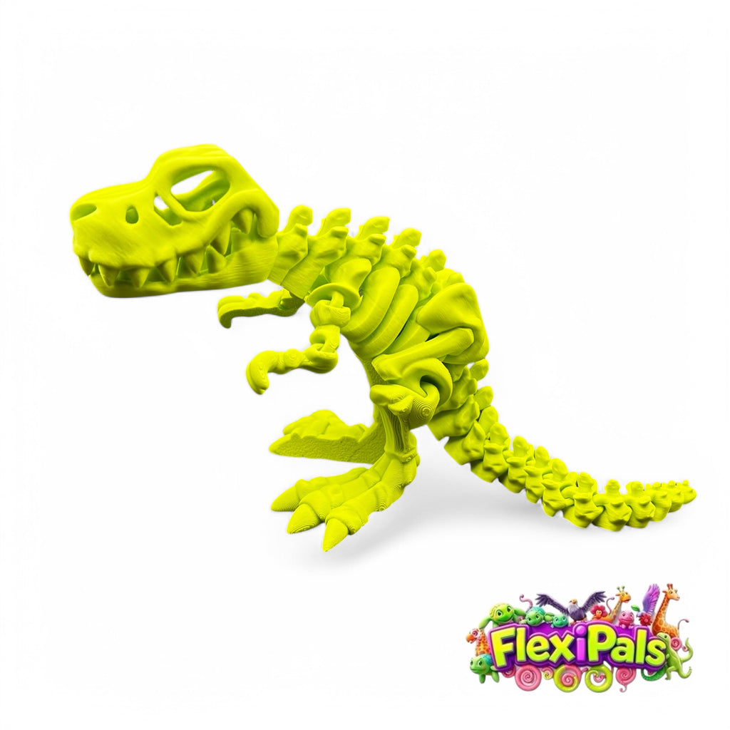 Flexi Skeleton T-Rex | 3D Printed Articulating Dinosaur Toy | Dinosaur Gift | Fidget Toy | Desk Toy | Sensory Toy | TRex Toy | Flexi Factory