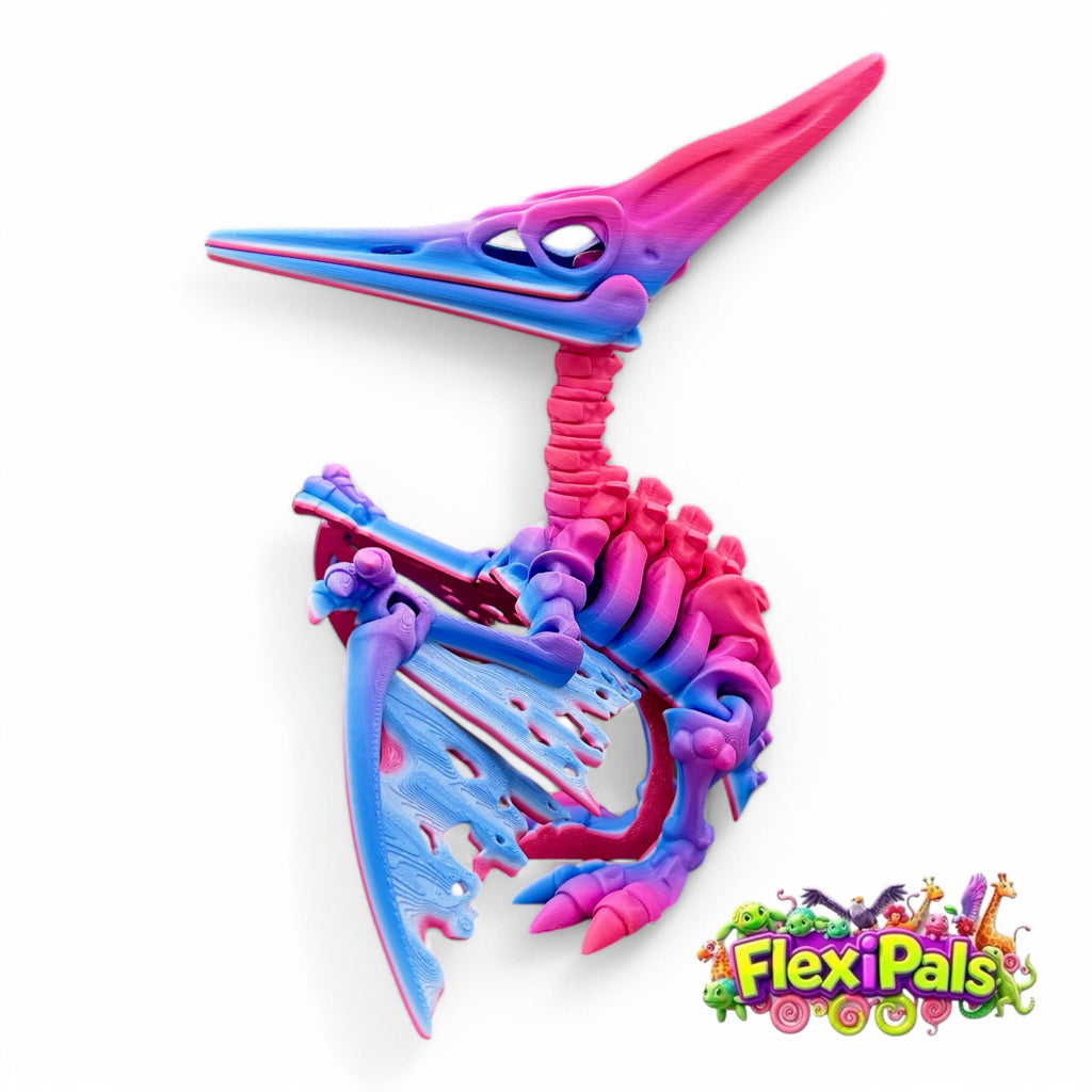 Flexi Skeleton Pteranodon | 3D Printed Articulating Dinosaur Toy | Dinosaur Gift | Fidget Toy | Desk Toy | Sensory Toy | Pteranodon Toy | Flexi Factory | Fossil Museum Toys