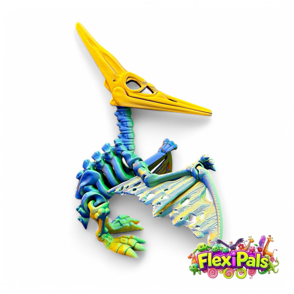 Flexi Skeleton Pteranodon | 3D Printed Articulating Dinosaur Toy | Dinosaur Gift | Fidget Toy | Desk Toy | Sensory Toy | Pteranodon Toy | Flexi Factory | Fossil Museum Toys