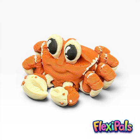 Crab – 3D Printed Articulating Mini Figures – Flexible Poseable Collectible Toys – Customizable FlexiPal Minis for Display, Play, or Desk Decor – Creative Fidget Toys for Kids and Collectors