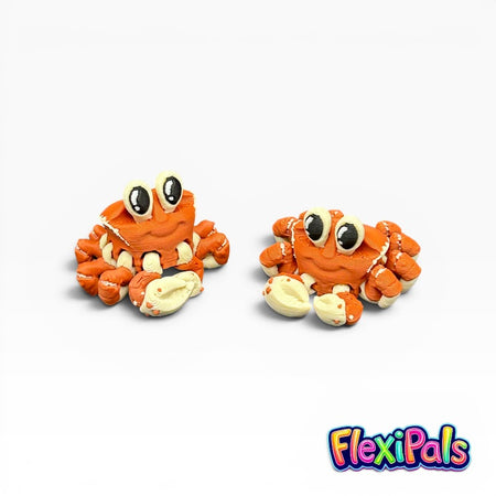 Crab - 3D Printed Articulating Mini Figures – Flexible Poseable Collectible Toys – Customizable FlexiPal Minis for Display, Play, or Desk Decor – Creative Fidget Toys for Kids and Collectors - FlexiPals
