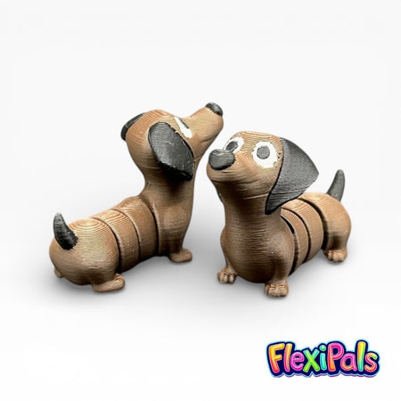 Articulated Flexi Dachshund 3D printed dog figure