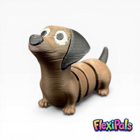 Articulated Flexi Dachshund 3D printed dog figure