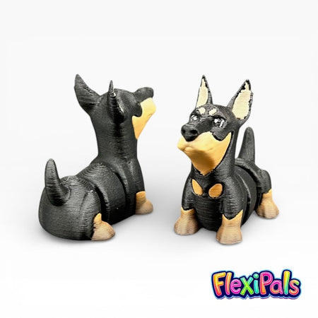 Articulated Flexi Doberman 3D printed dog figure