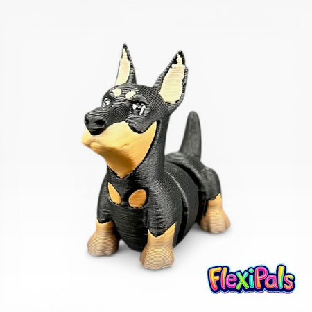 Articulated Flexi Doberman 3D printed dog figure