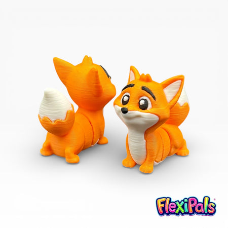 3D printed fox with flexible tail and movable segments