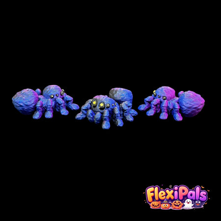 Poseable Halloween Spider FlexiPal Toy – 3D Printed Flexible Mini Figure with Articulated Legs – Spooky Fidget for Halloween Display, Kids, or Collectors – FlexiPals Halloween Miniature